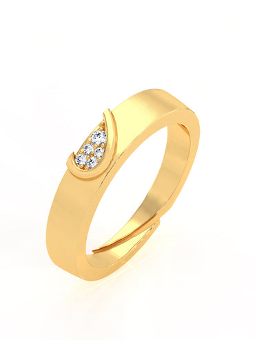 MAIRA 925 Sterling Silver Heart Ring with Cubic Zirconia For Girls & Women | Hypoallergenic | 18 K Micron Gold Plated | Valentine Gift For Her | 6 Months Warranty