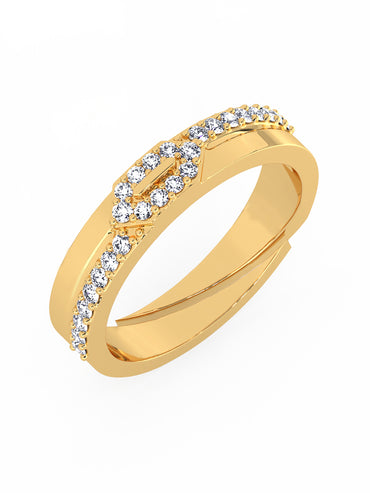 MAIRA 925 Pure Silver Cubic Zirconia Ring Jewellery For Women & Girls |18K Micron Gold Plated | Hypoallergenic | 6 Months Warranty | Valentine Gift For Her