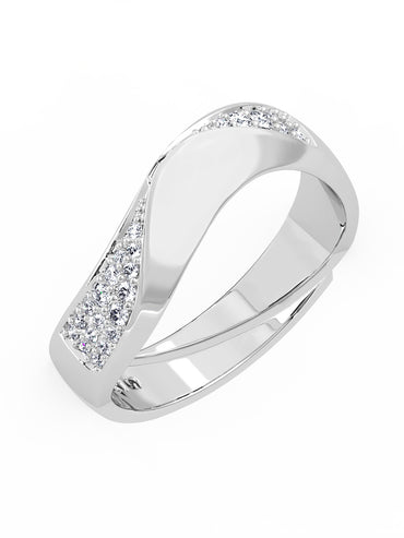 MAIRA 925 Sterling Silver Wave Design Ring with Cubic Zirconia | Hypoallergenic |Valentine Gift For Women & Girls| 6 Months Warranty