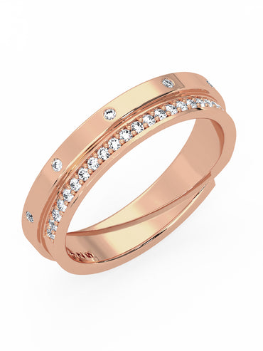 MAIRA 925 Sterling Silver Ring with Cubic Zircon | Micron Rose Gold Plated | Hypoallergenic | 6 Months Warranty | Anti - Tarnish | Gift For Women & Girls