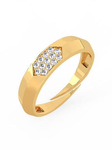 MAIRA Micron Gold-Plated Cubic Zircon Studded Ring for Women & Girls | Hypoallergenic | 6 Months Warranty | Valentine Gift For Her