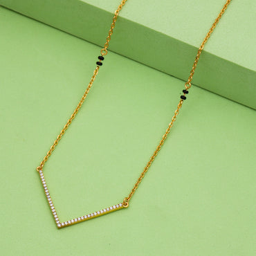 MAIRA 925 Sterling Silver Latest Design 18K Gold Plated Mangalsutra Gift For Wife/ Women