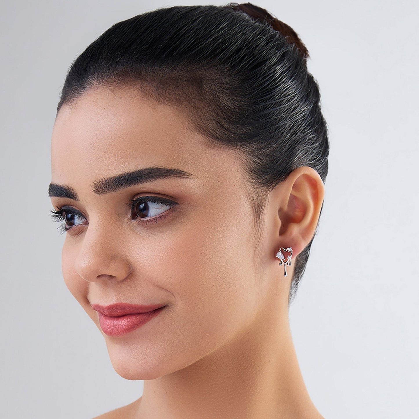 MAIRA Melting Heart 925 Sterling Silver Earrings for Girls/ Women