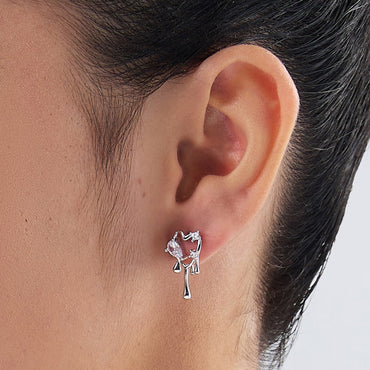 MAIRA Melting Heart 925 Sterling Silver Earrings for Girls/ Women