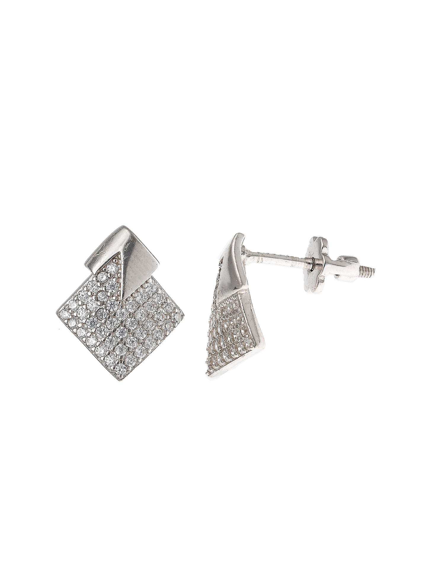 Maira Sterling Silver Pave Earrings