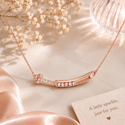 Radiant Arc Bar Rose Gold Plated Necklace