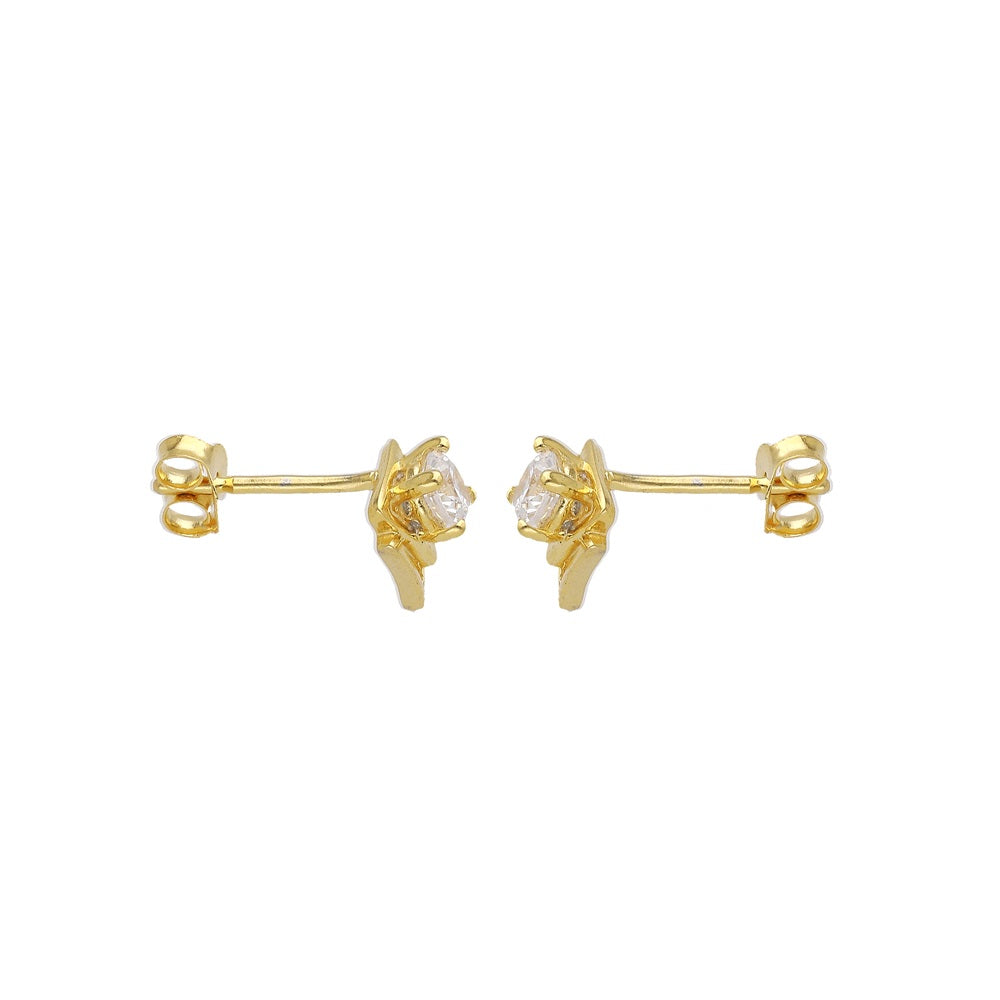 Maira Sterling Silver Geometric Solitaire Earrings
