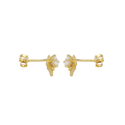 Maira Sterling Silver Geometric Solitaire Earrings