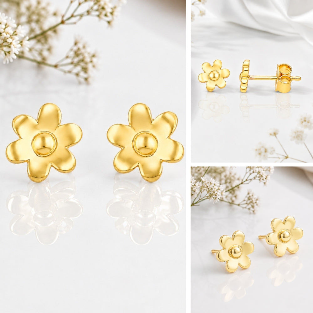 Classic Floral Gold Stud