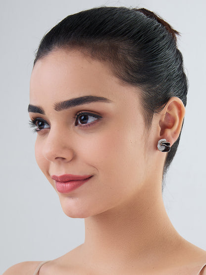 Maira Sterling Silver Midnight Bloom Earrings