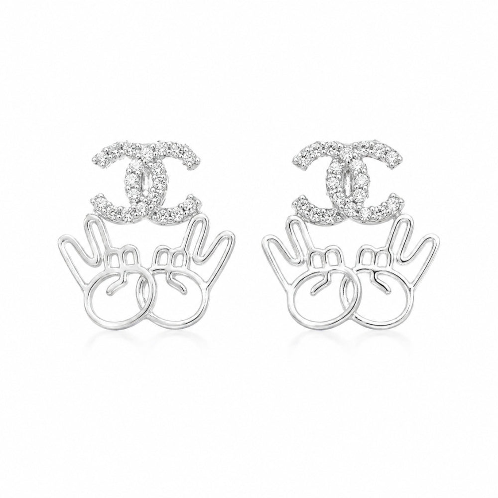 Silver Vibe Sparkle Studs