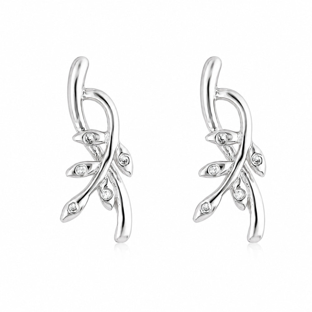 Silver Leaf Glow Earrings
