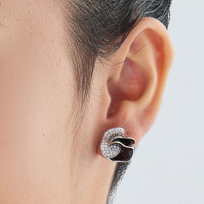 Maira Sterling Silver Midnight Bloom Earrings