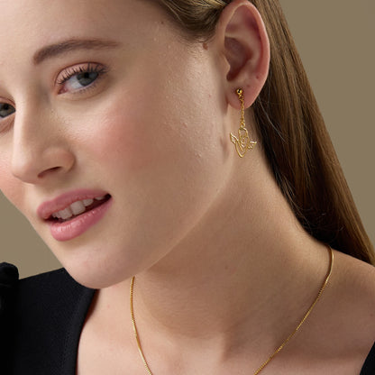 MAIRA Mother Child Fairy 18 K Gold Plated 925 Sterling Silver Earrings Set for Women