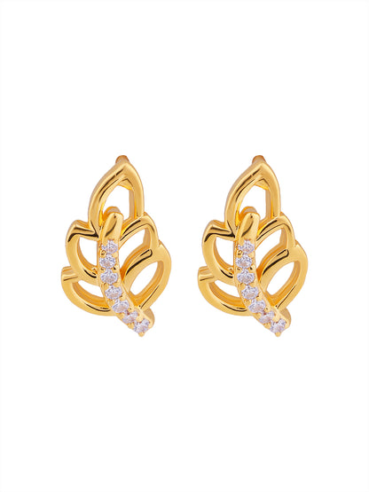 Maira Sterling Silver Aura Leaf Stud Earrings