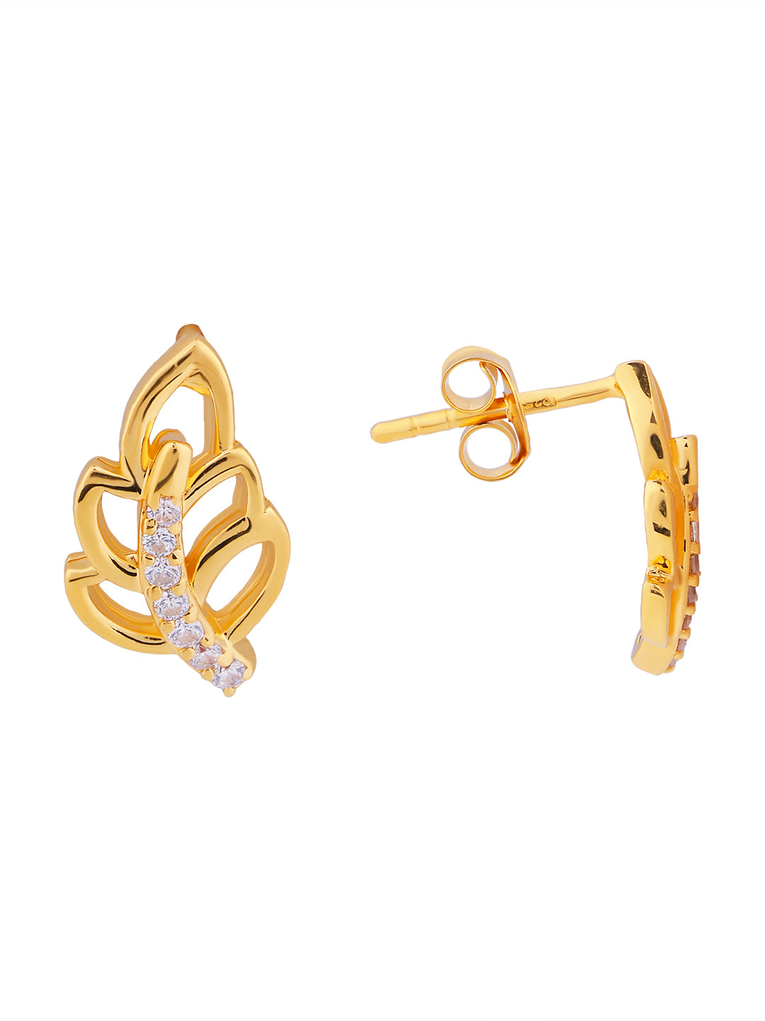 Maira Sterling Silver Aura Leaf Stud Earrings