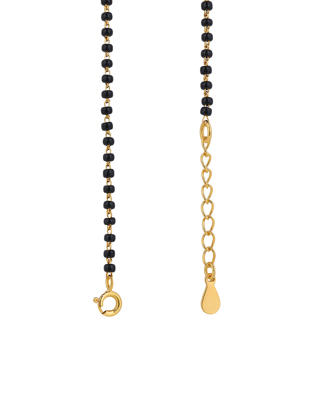 MAIRA 925 Sterling Silver Traditional Mangalsutra Necklace with CZ Diamond Floral Pendant, Black Beads Chain 18K Micron Gold Plated | Hypoallergenic | Pure Silver Gift For Wife