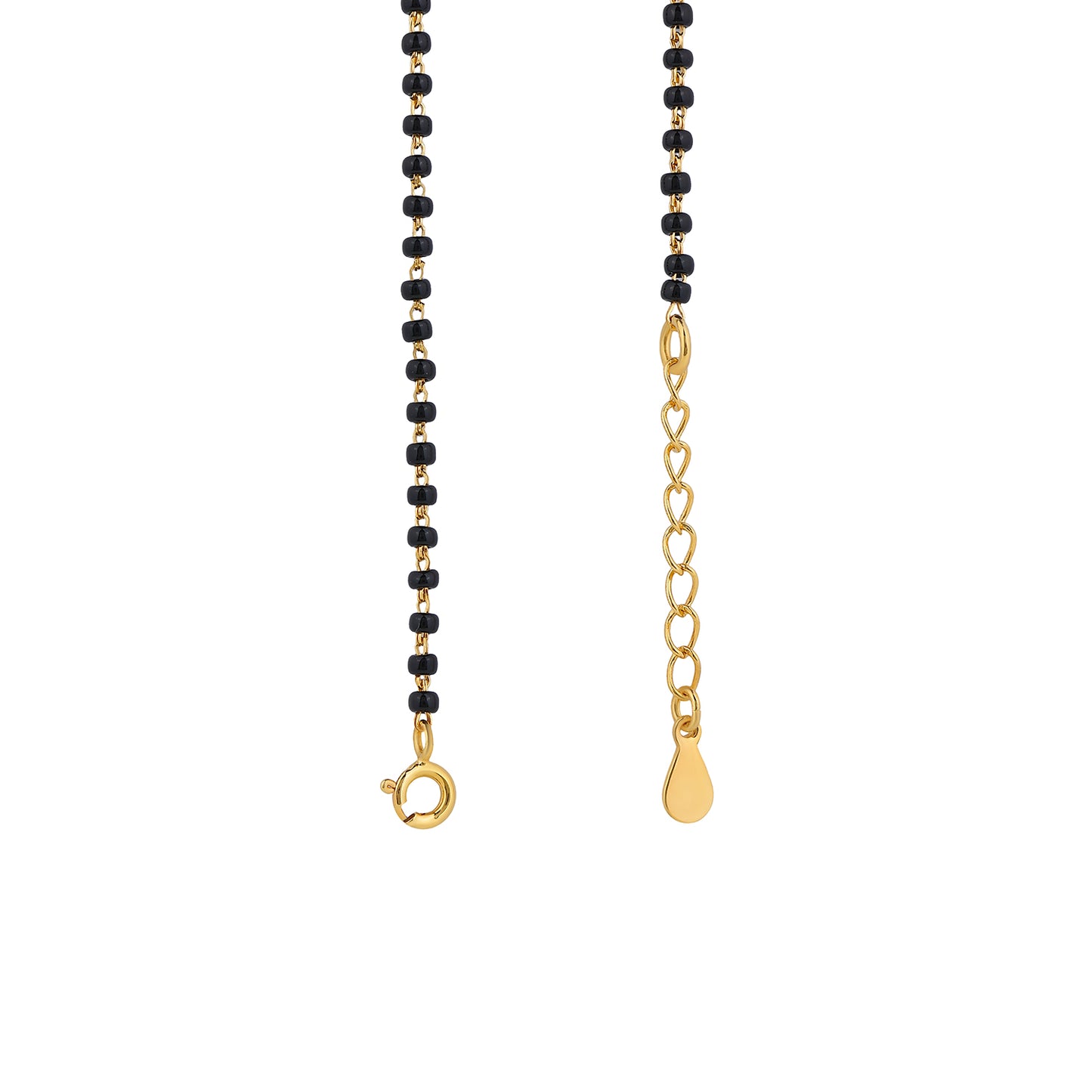 MAIRA 925 Sterling Silver 18K Micron Gold-Plated CZ studded Black Beads Mangalsutra For Women | Hypoallergenic | Pure Silver Gift For Wife