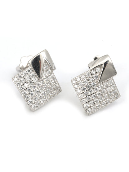 Maira Sterling Silver Pave Earrings