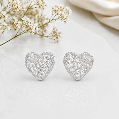 Shimmering Stylish Heart Shaped Stud