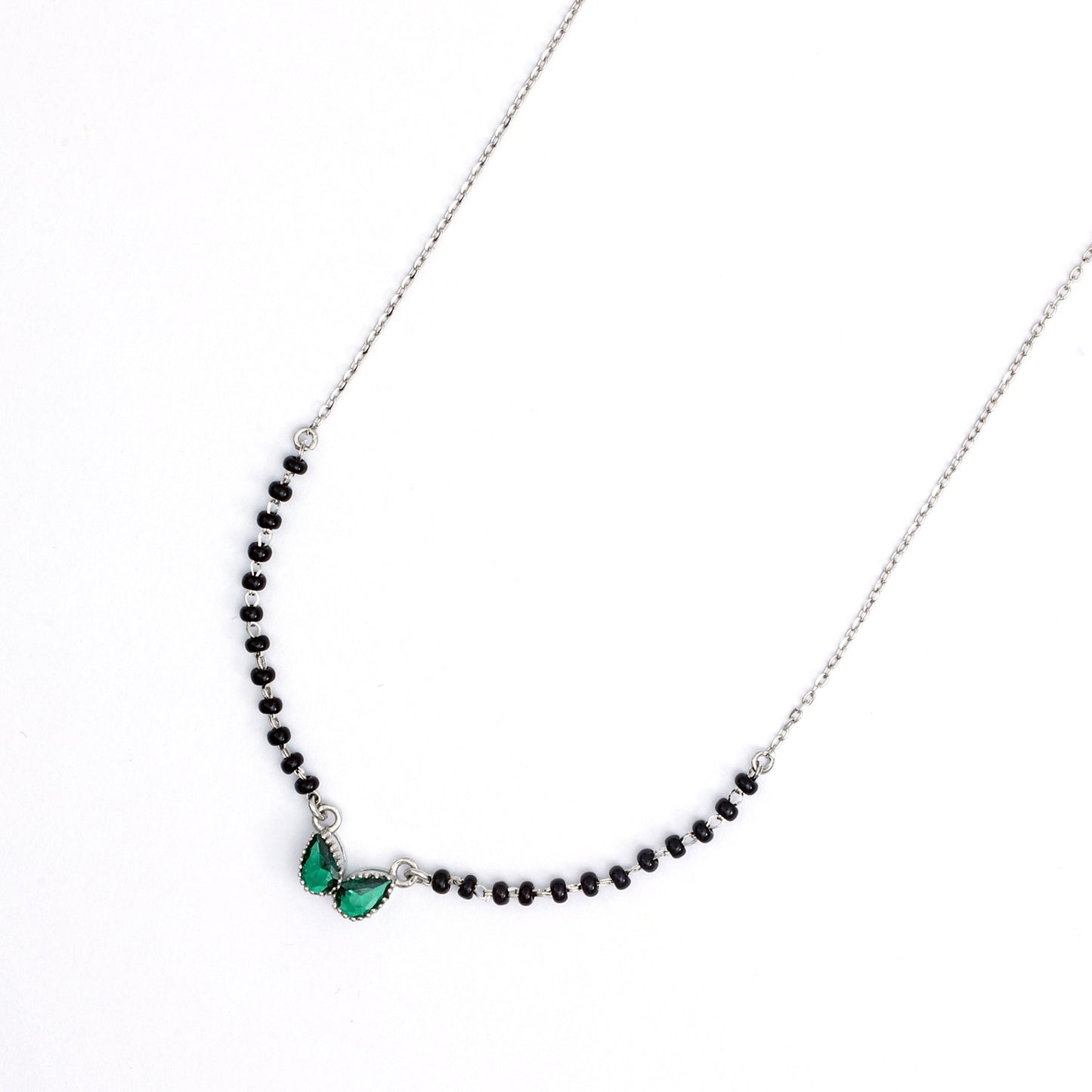 Maira Sterling Silver Emerald Wing Mangalsutra