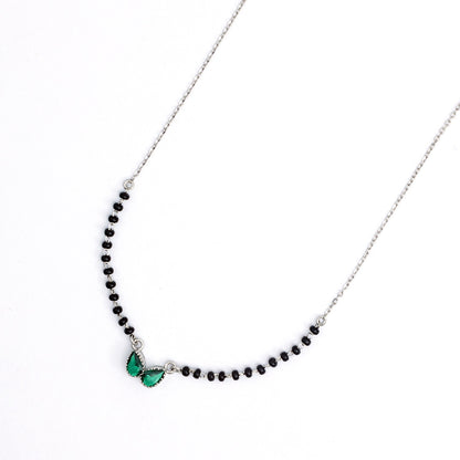 Maira Sterling Silver Emerald Wing Mangalsutra
