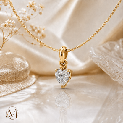 Luminous Heart Gold Plated Pendant Necklace