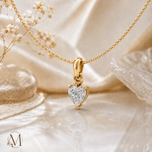 Luminous Heart Gold Plated Pendant Necklace