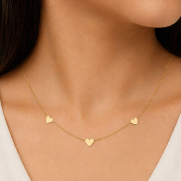 Love Notes Triple Heart Gold plated Necklace
