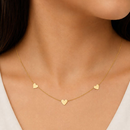 Love Notes Triple Heart Gold plated Necklace