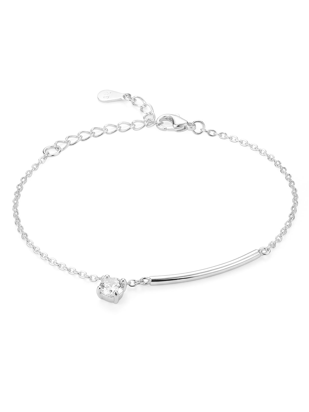 Maira Sterling Silver Sleek Sparkle Bracelet