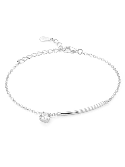 Maira Sterling Silver Sleek Sparkle Bracelet