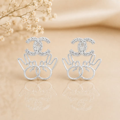 Silver Vibe Sparkle Studs