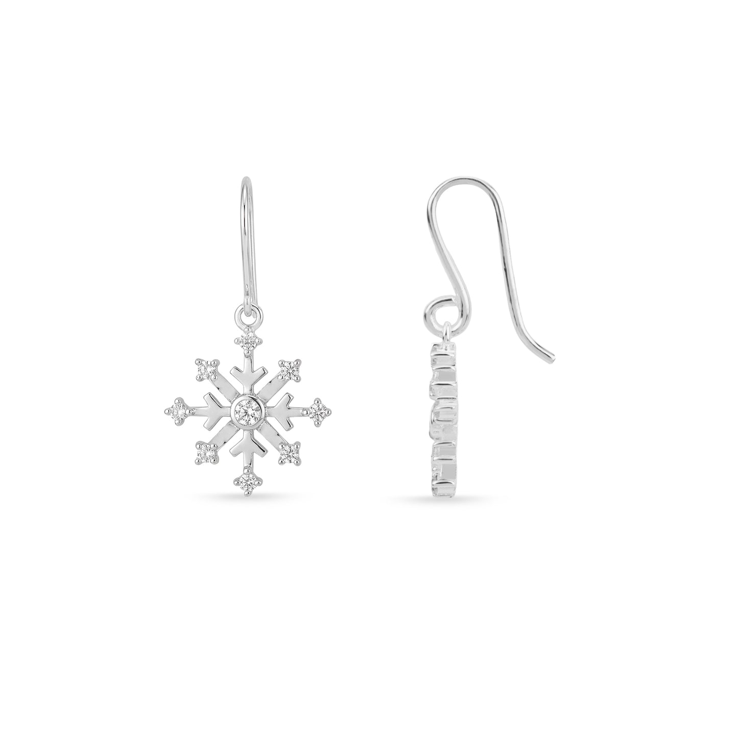 Maira Sterling Silver Frozen Snowflake Drop Earrings