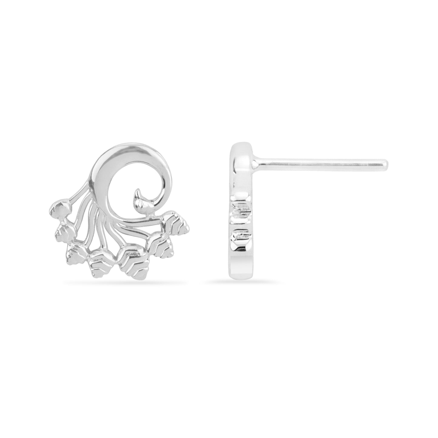 Maira Sterling Silver Peacock Plume Filigree Earrings