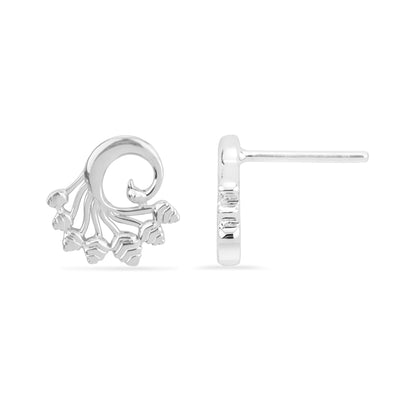 Maira Sterling Silver Peacock Plume Filigree Earrings