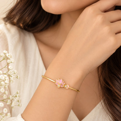 Blush Lotus Gold Plated 925 Sterling Silver Bracelet