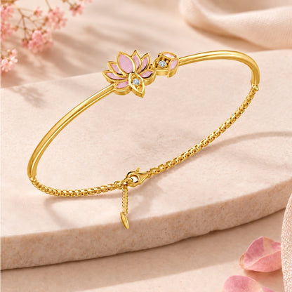 Blush Lotus Gold Plated 925 Sterling Silver Bracelet
