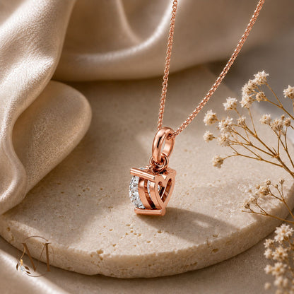 Luminous Heart Rose gold Pendant Necklace