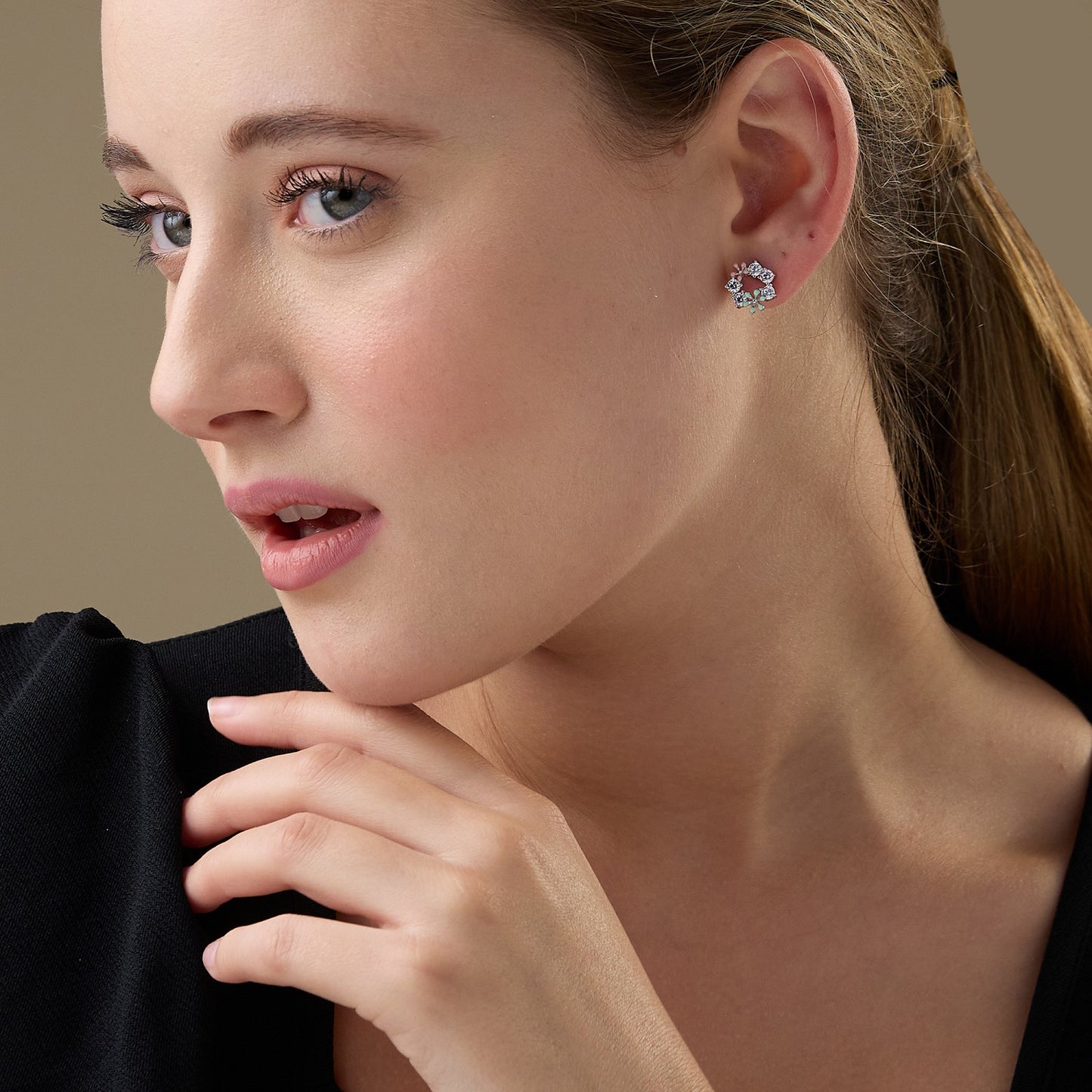 Maira Sterling Silver Eternity Hoop Earrings