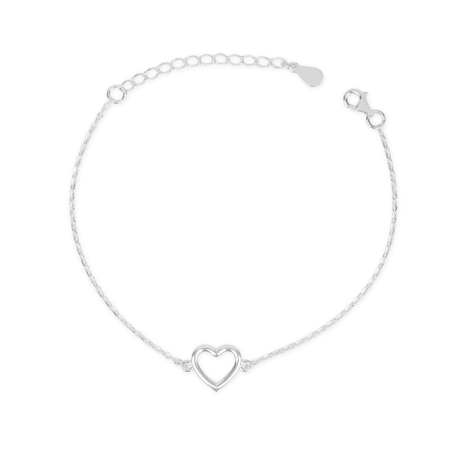 Maira Sterling Silver The Open Heart Link Bracelet