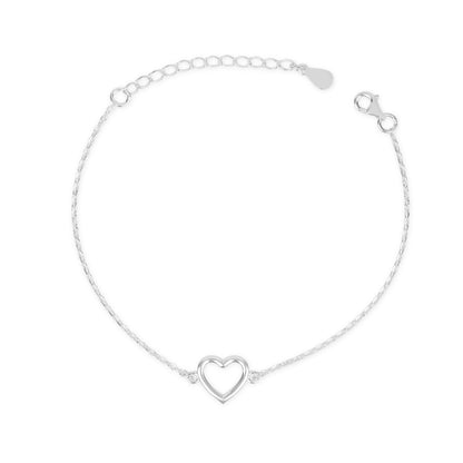 Maira Sterling Silver The Open Heart Link Bracelet