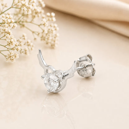 Silver Crystal Heart Sparkle Earrings