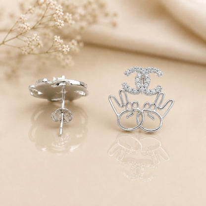Silver Vibe Sparkle Studs