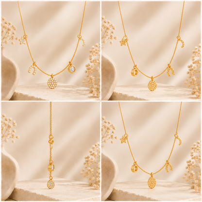 Celestial Wishes Charm Gold Plated 925 Sterling Silver Necklace