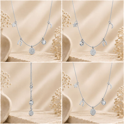 Celestial Wishes Charm Rhodium Plated 925 Sterling Silver Necklace