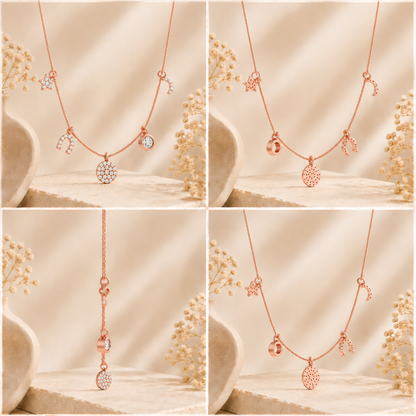 Celestial Wishes Charm Rose Gold Plated Necklace