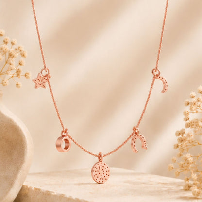 Celestial Wishes Charm Rose Gold Plated Necklace