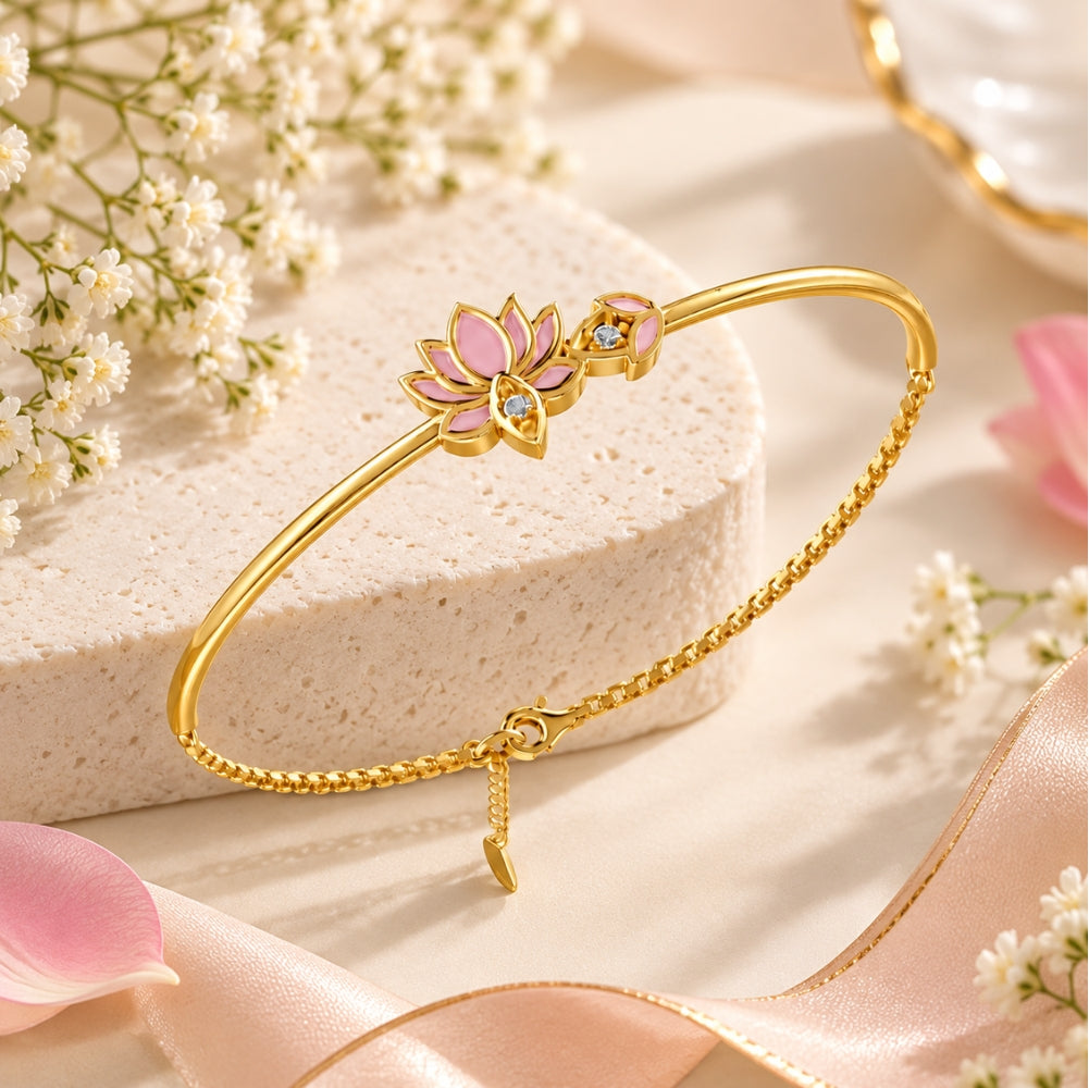 Blush Lotus Gold Plated 925 Sterling Silver Bracelet