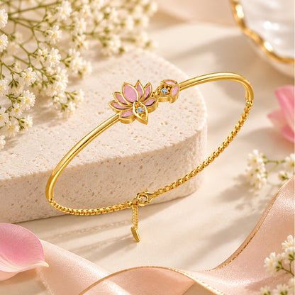 Blush Lotus Gold Plated 925 Sterling Silver Bracelet